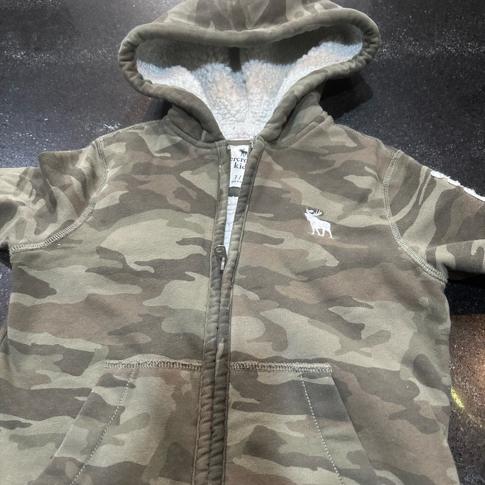 Abercrombie Kids Camouflage Hoodie - Brown and‎ Green